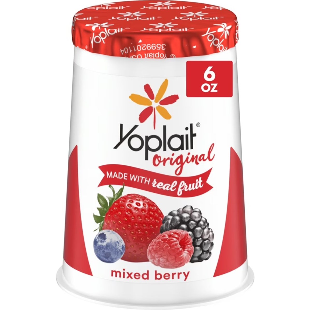 Yoplait Original Low Fat Mixed Berry Yogurt Cup Made with Real Fruit, 6 oz