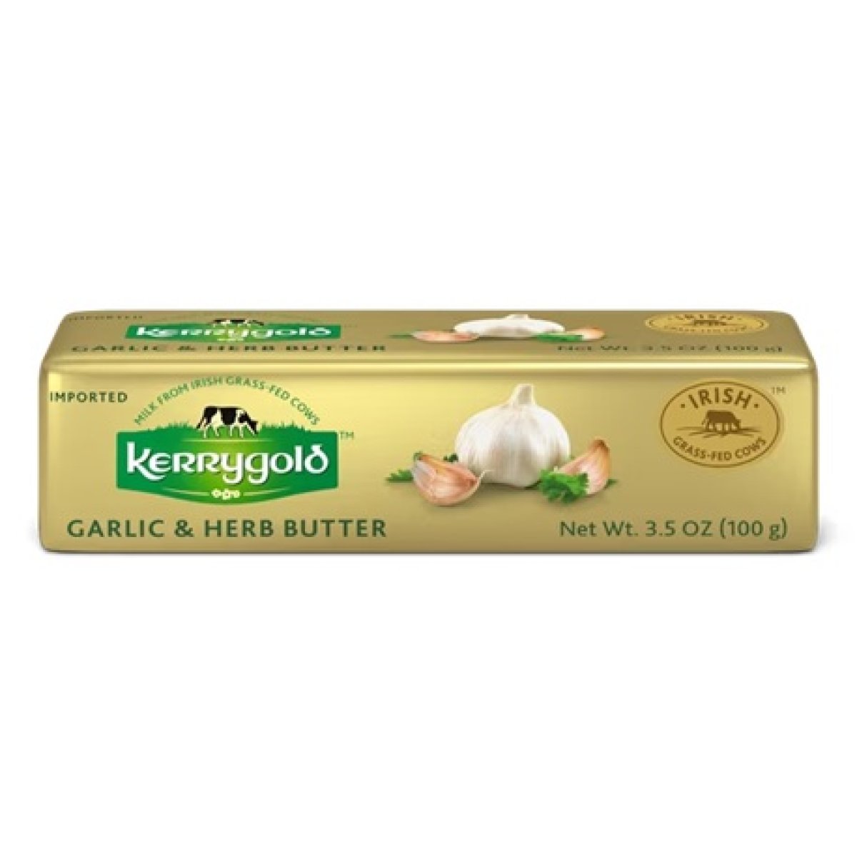 Kerrygold Grass-Fed Pure Irish Garlic & Herb Butter Stick, 3.5 oz.