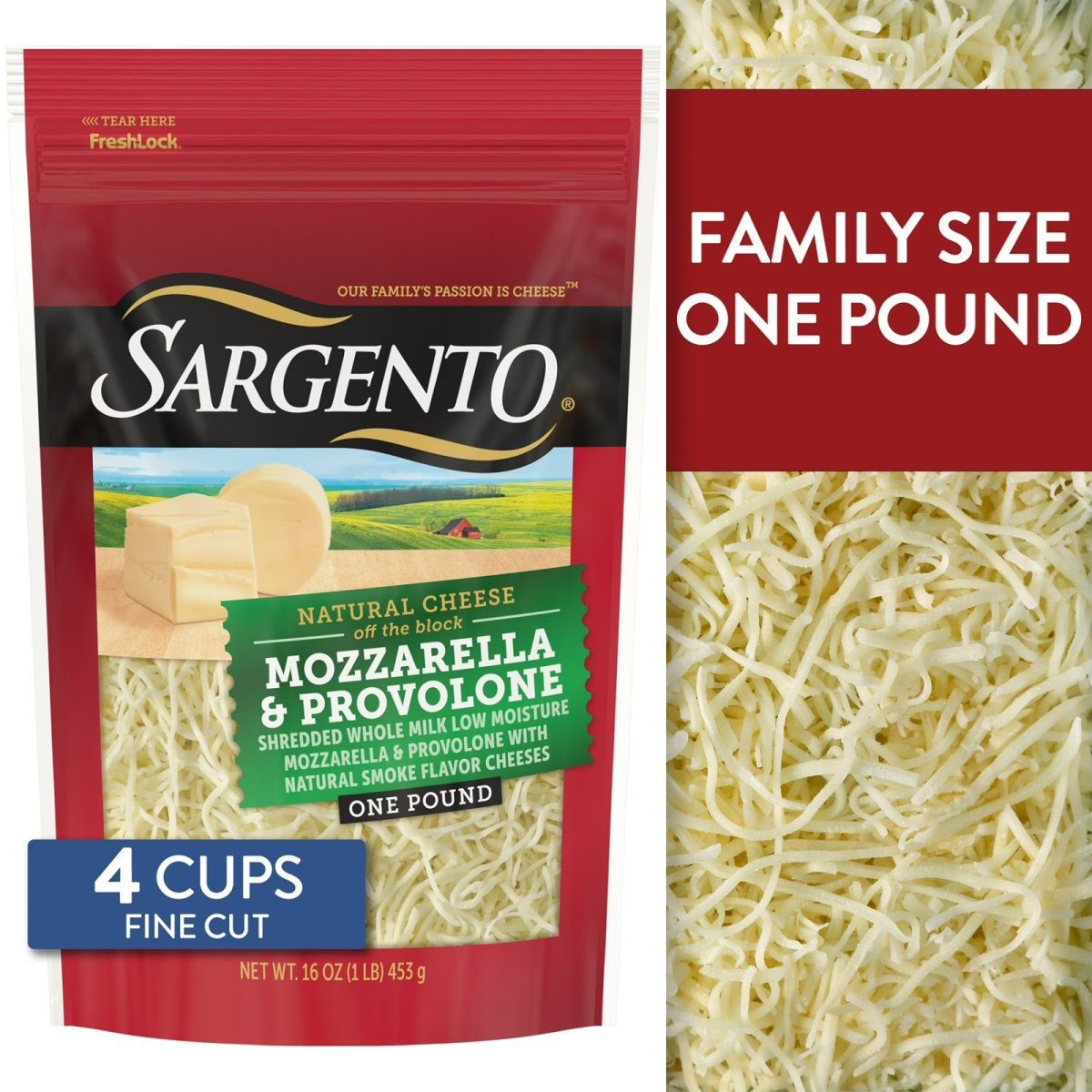Sargento® Shredded Mozzarella & Provolone with Natural Smoke Flavor Natural Cheeses, 16 oz