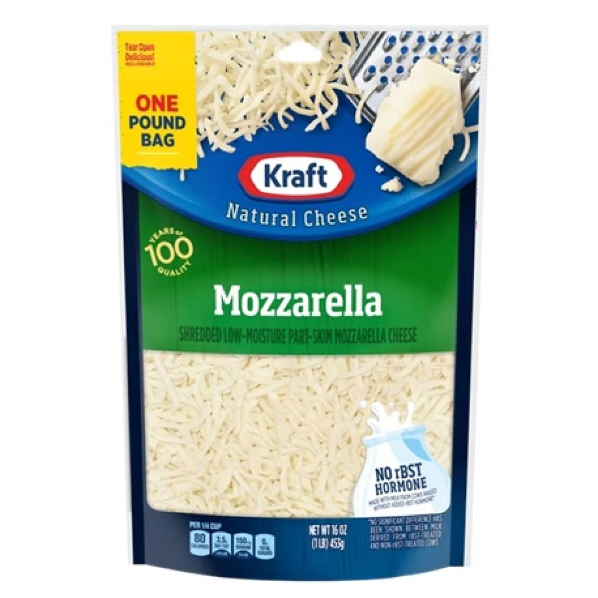 Kraft Mozzarella Shredded Natural Cheese 16oz Bag