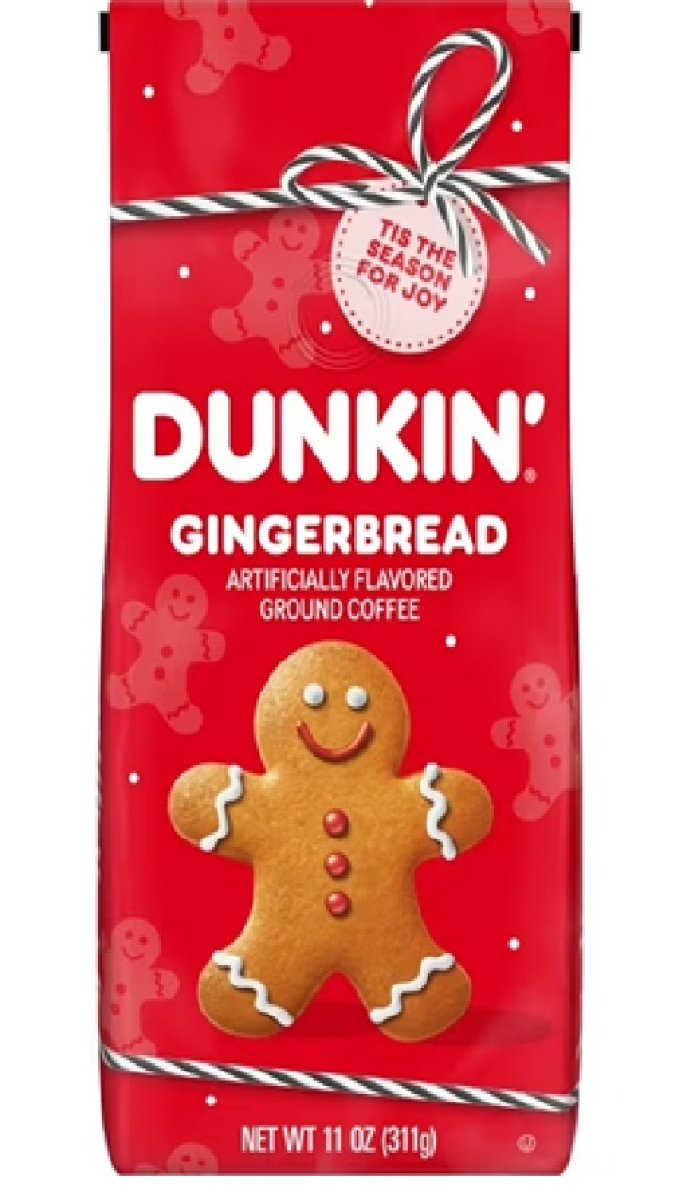 Dunkin' Artificial Gingerbread Flavored Coffee, Ground Coffee, 11 oz Bag