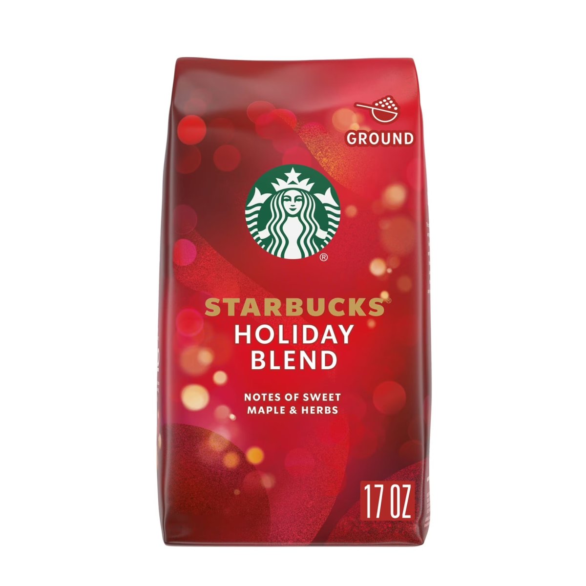 Starbucks Holiday Blend Medium Roast Ground Coffee, Limited Edition Holiday Coffee, 17 oz