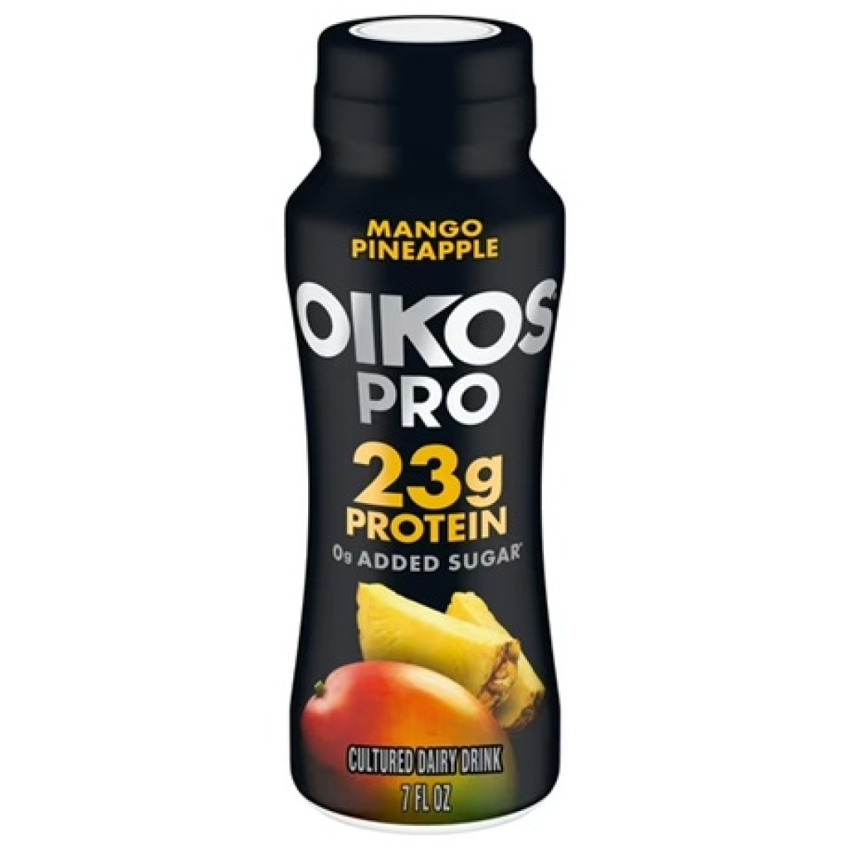 Oikos Pro Mango Pineapple Cultured Dairy Drink, 23g Protein, 7 fl oz Bottle