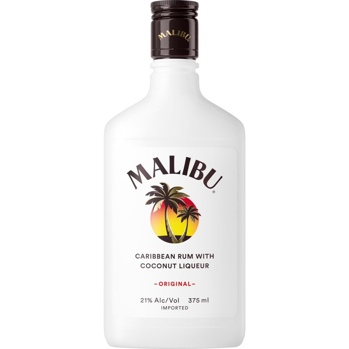 Malibu White Rum with Coconut Liqueur, 375ml Bottle, 21% Abs