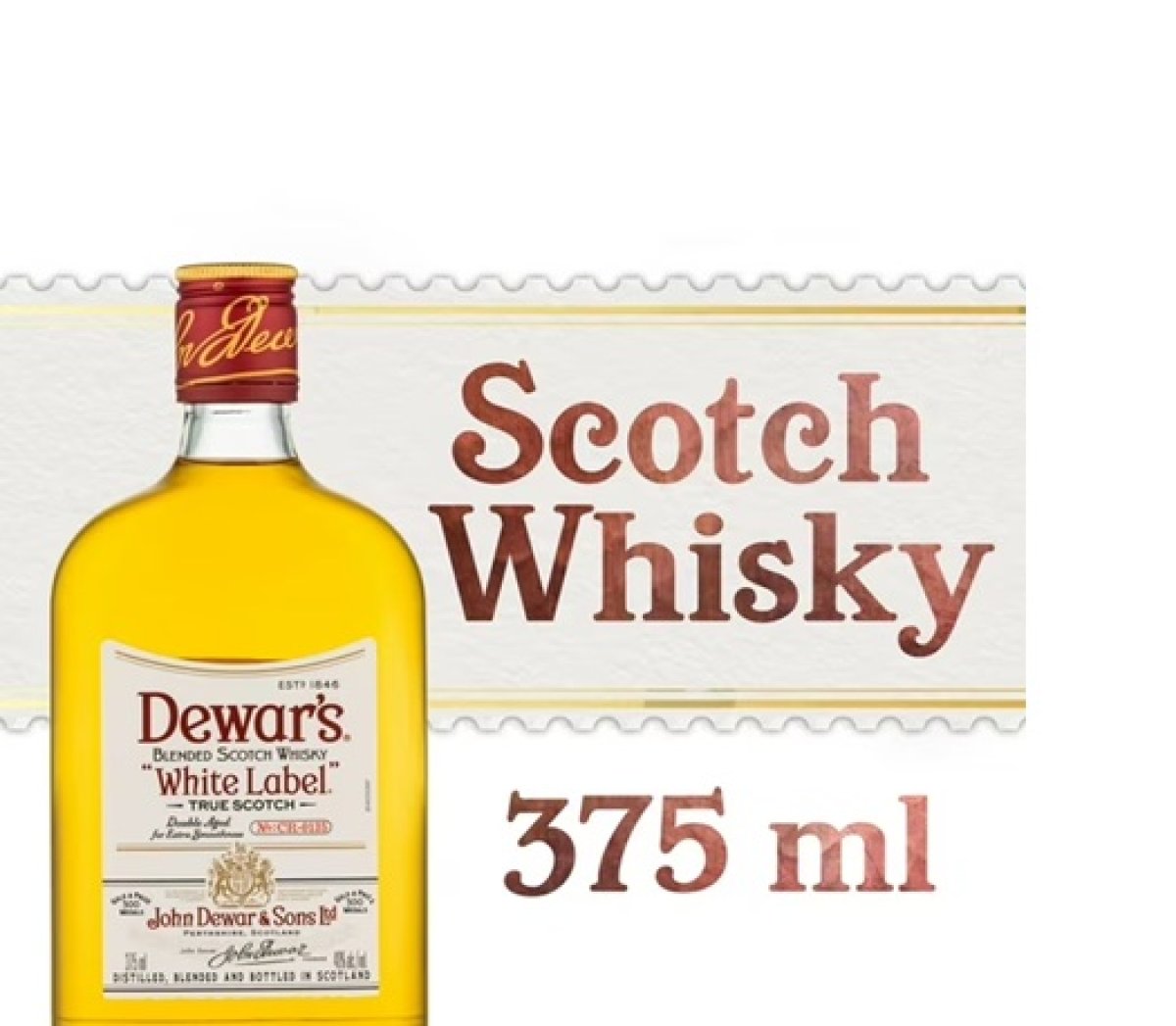 Dewar's White Label Blended Scotch Whisky, 375ml Bottle, 40% Alcohol by Volume