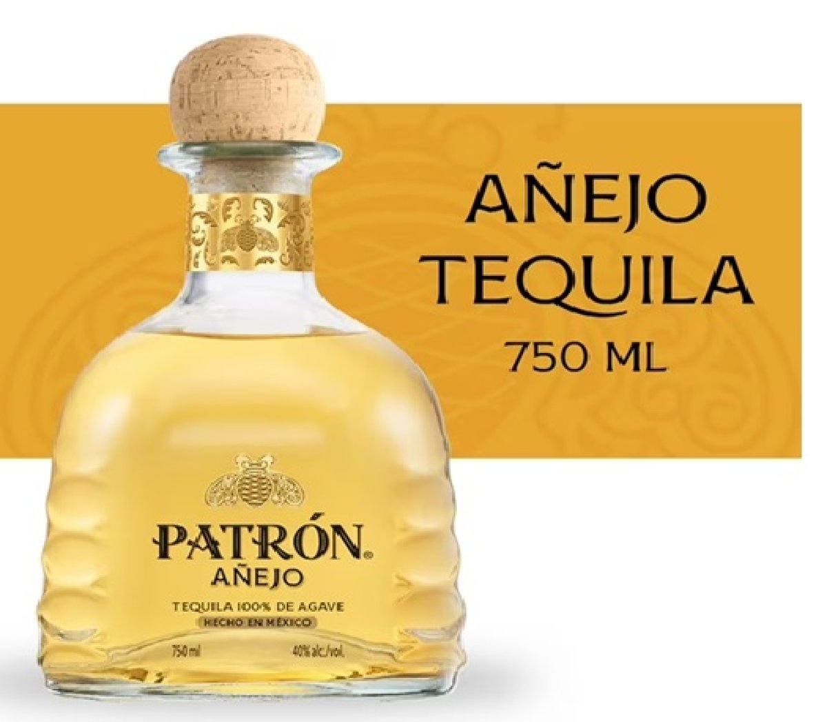 Patron Añejo Tequila 40% ABV - 750 mL Bottle