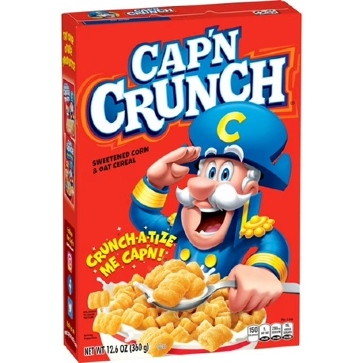 Cap'n Crunch Sweetened Crunchy Oat and Corn Cereal 12.6 oz. Single Serving Box