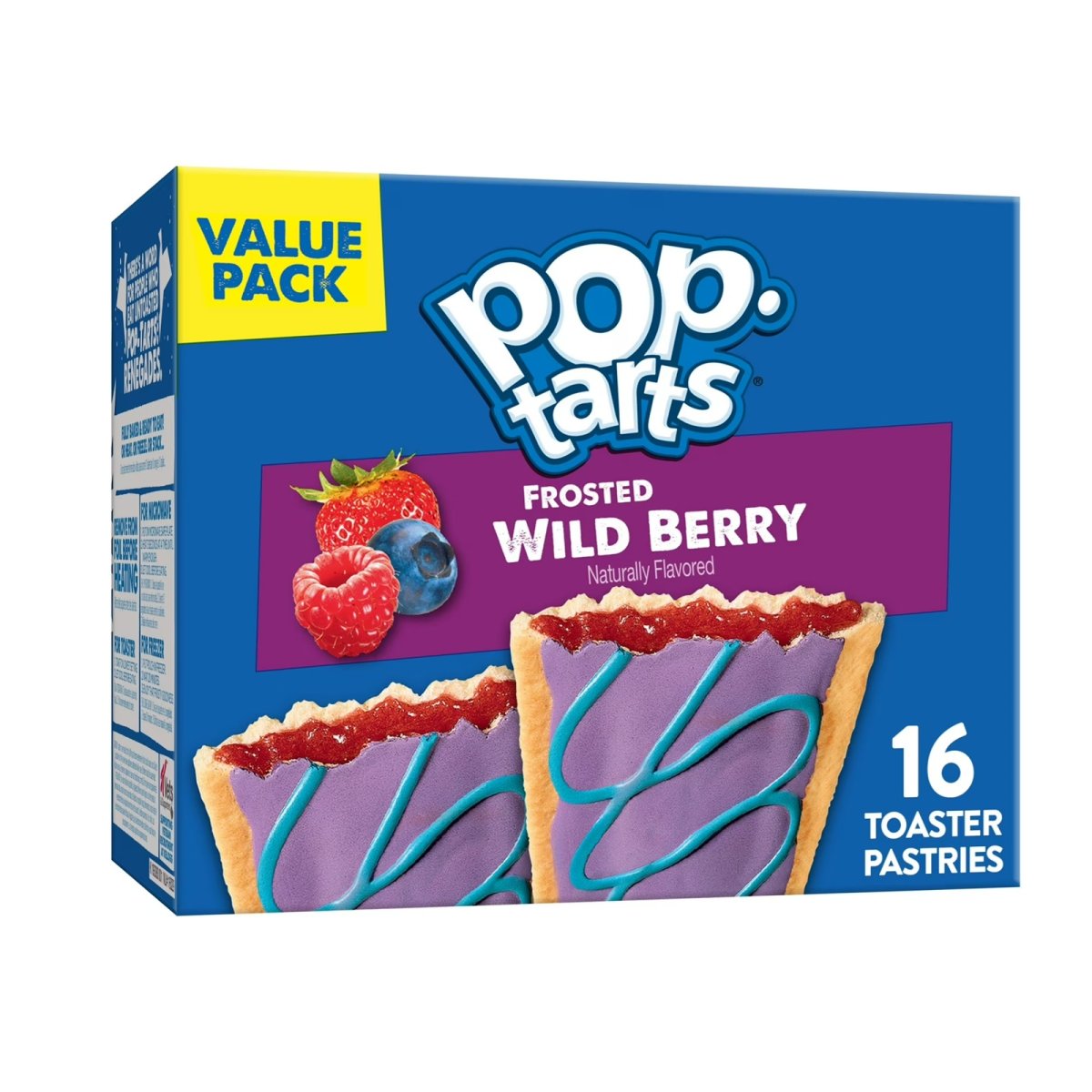 Pop-Tarts Wild Berry Toaster Cakes, Glazed Breakfast Foods, Shelf Stable, 27 oz (16 Count)