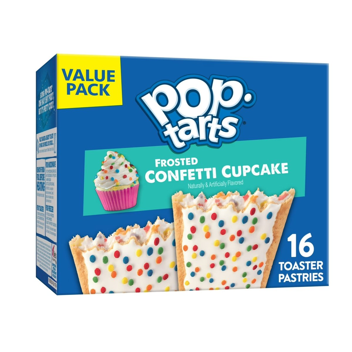 Pop-Tarts Confetti Iced Cupcake Toasters, Breakfast Foods, Storage Stable, 27 oz (16 Count)