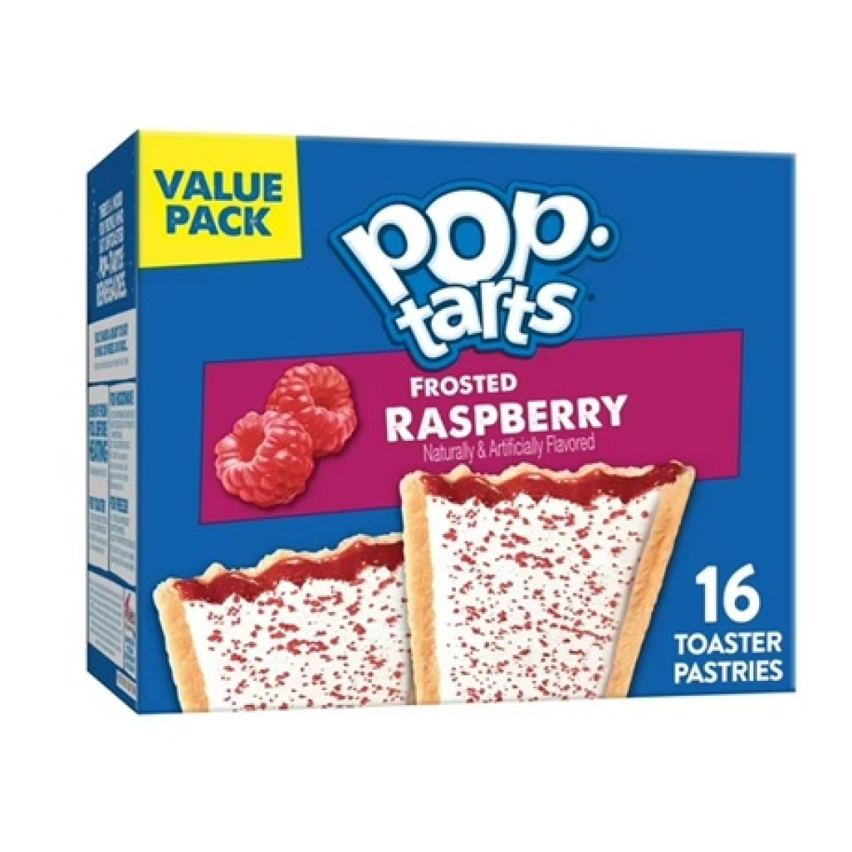 Pop-Tarts Raspberry Toaster Cakes, Glazed Breakfast Foods, Shelf Stable, 27 oz (16 Count)