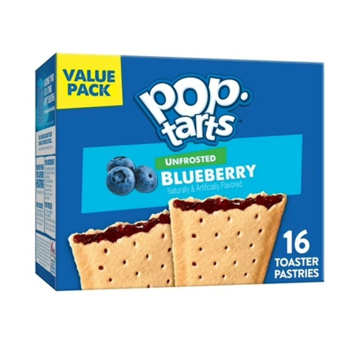 Pop-Tarts Unglazed Blueberry Toaster Cakes, Breakfast Food, Shelf Stable, 27 oz (16 Count)