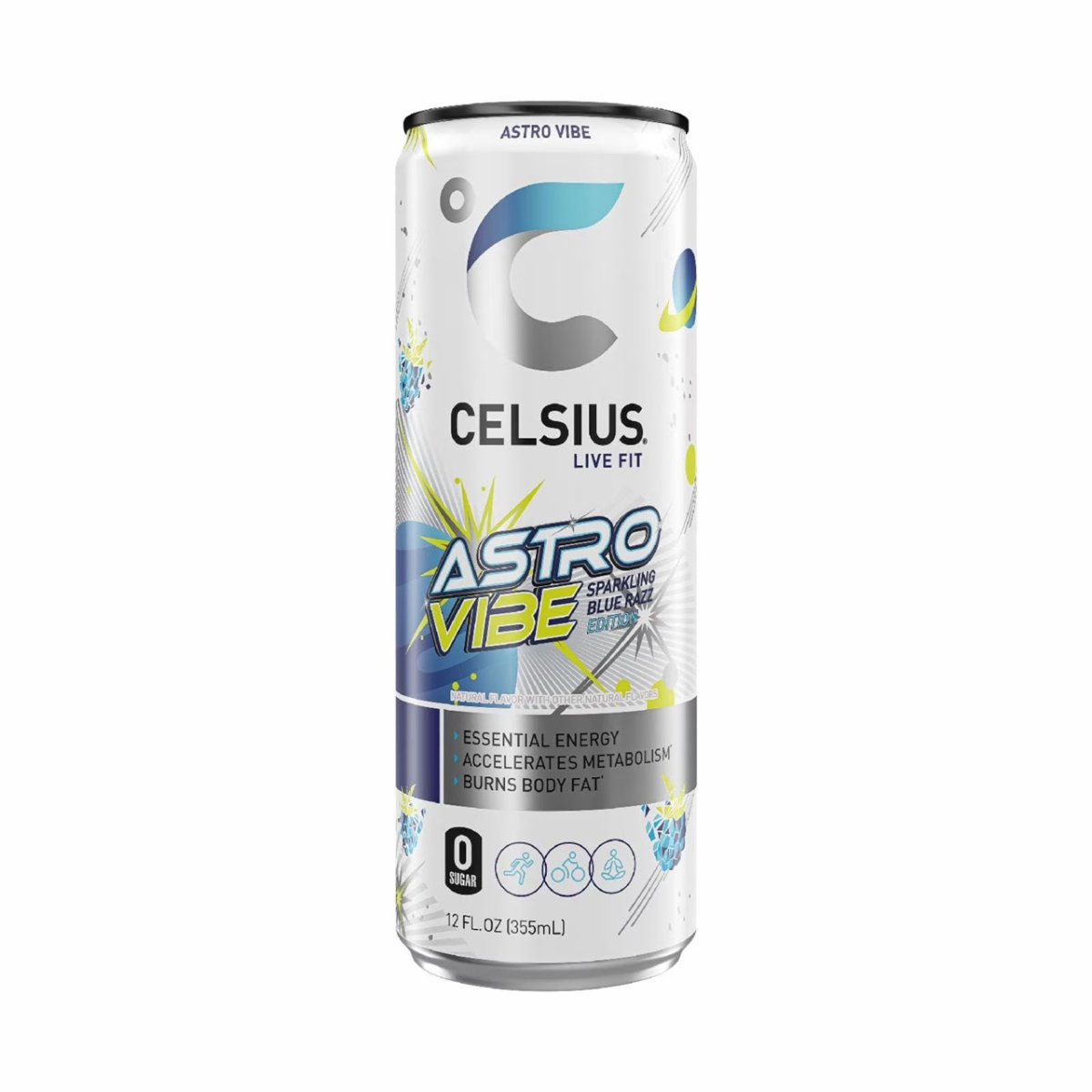 CELSIUS Sparkling Astro Vibe, Functional Energy Drink 12 fl oz Single Can