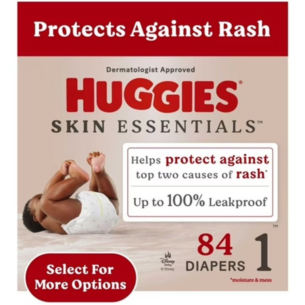 Huggies Skin Essentials Baby Diapers Size 1 (8-14 lbs), 84 Count (Select to See More Options)