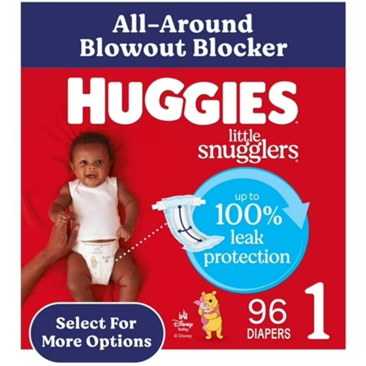 Huggies Little Snugglers Baby Diapers Size 1 (8-14 lbs), 96 Count (Select for More)
