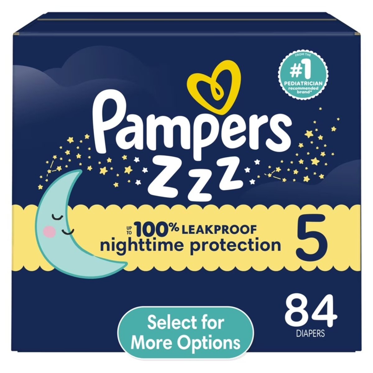 Pampers Swaddlers Zzz Nighttime Baby Diapers Size 5, 84 Count (Select to See More Options)