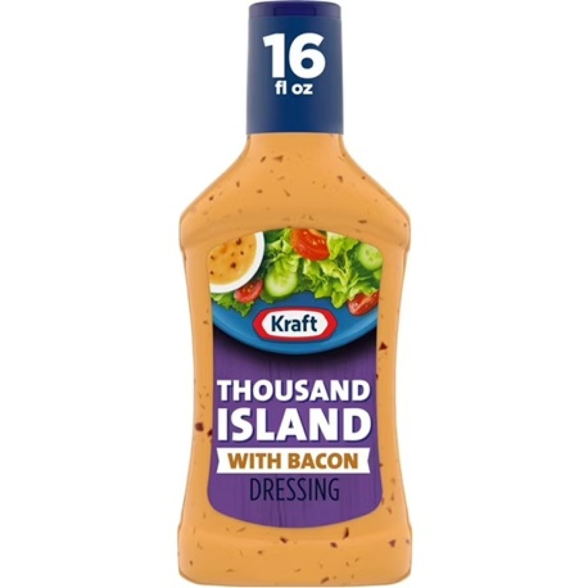 Kraft Mil Island Dressing with Bacon, 16 fl oz Bottle