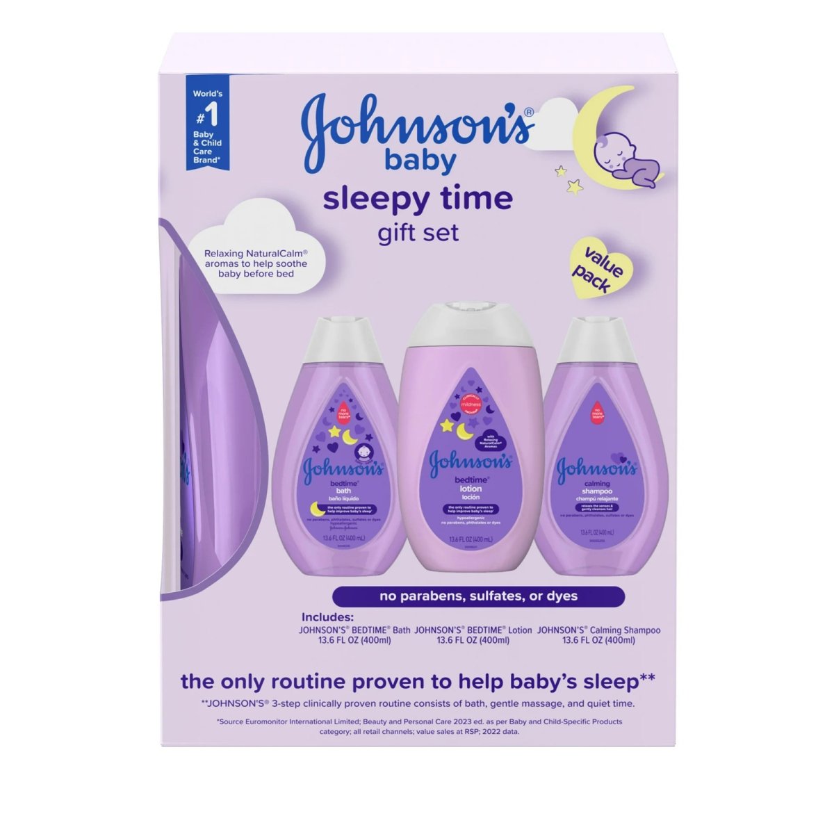Johnson's Sleepy Time Relaxing Baby Bedtime Gift Set, 3 Items