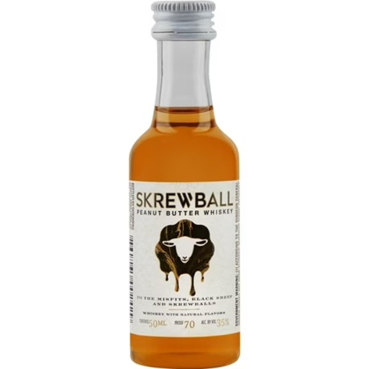 Skrewball Peanut Butter Whiskey with Natural Flavors, 50ml Bottle, 35% ABV