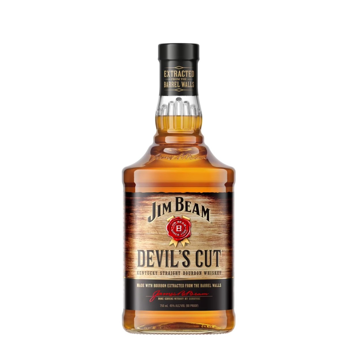 Jim Beam Bourbon Straight Devil's Cut 750ml Bottle, 45% ABV