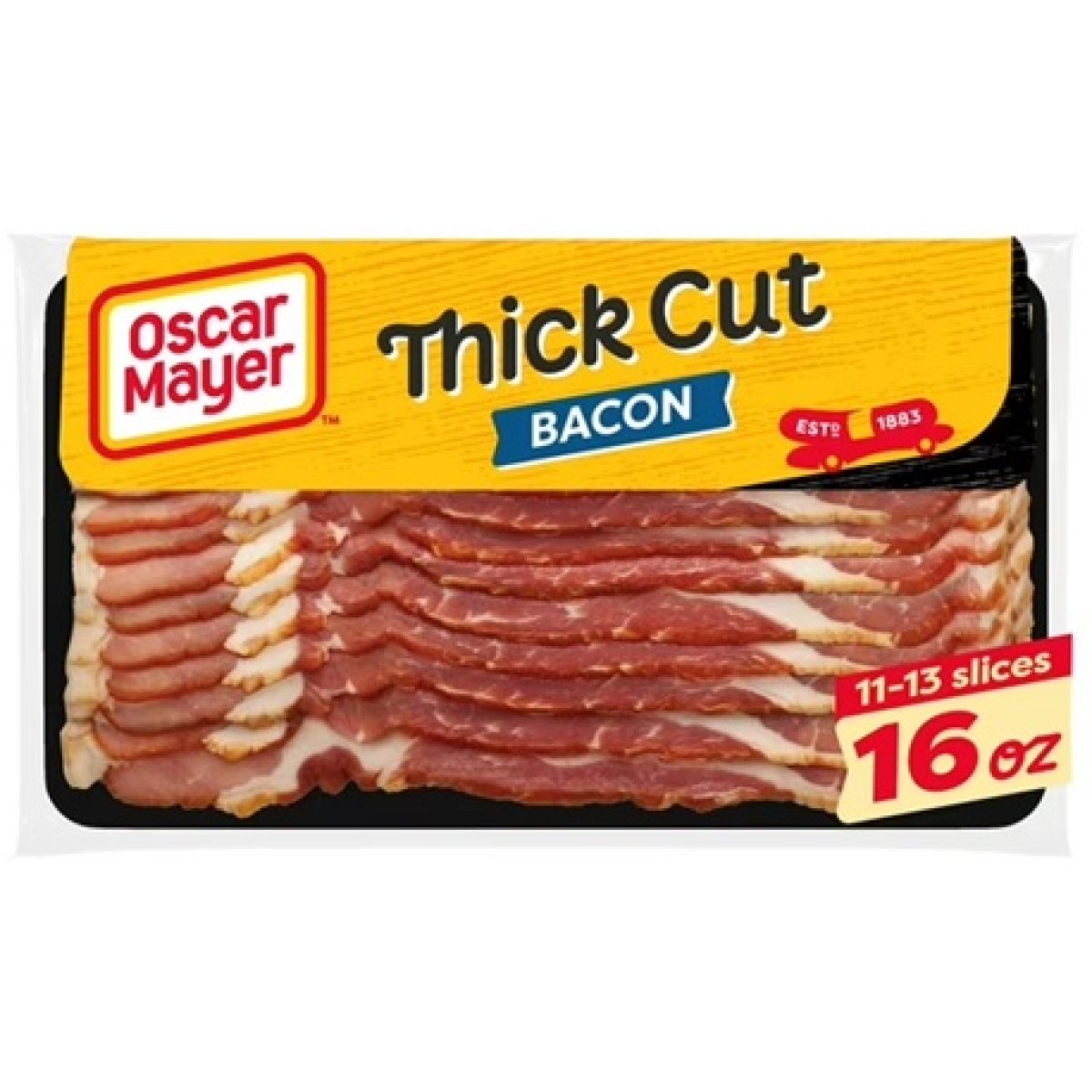 Oscar Mayer Natural Hardwood Smoked Thick Cut Bacon 16 oz. Package, 11-13 Slices
