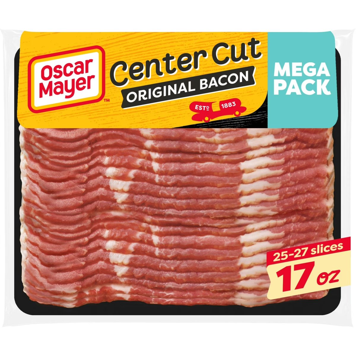 Oscar Mayer Mega Pack Original Center Cut Bacon 17 oz Pack, 25-27 Slices