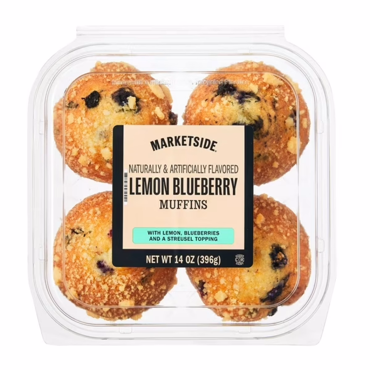 Marketside Lemon Blueberry Baked Muffin, 14 oz, 4 Count