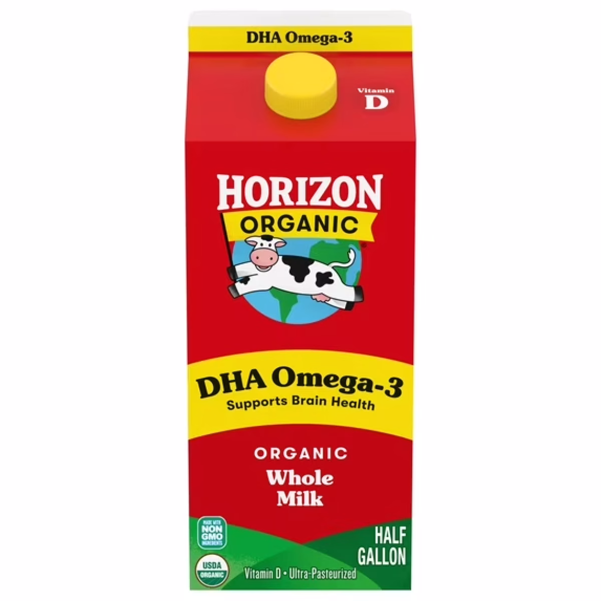 Horizon Organic DHA Omega-3 Whole Milk, DHA Whole, 64 fl oz Carton