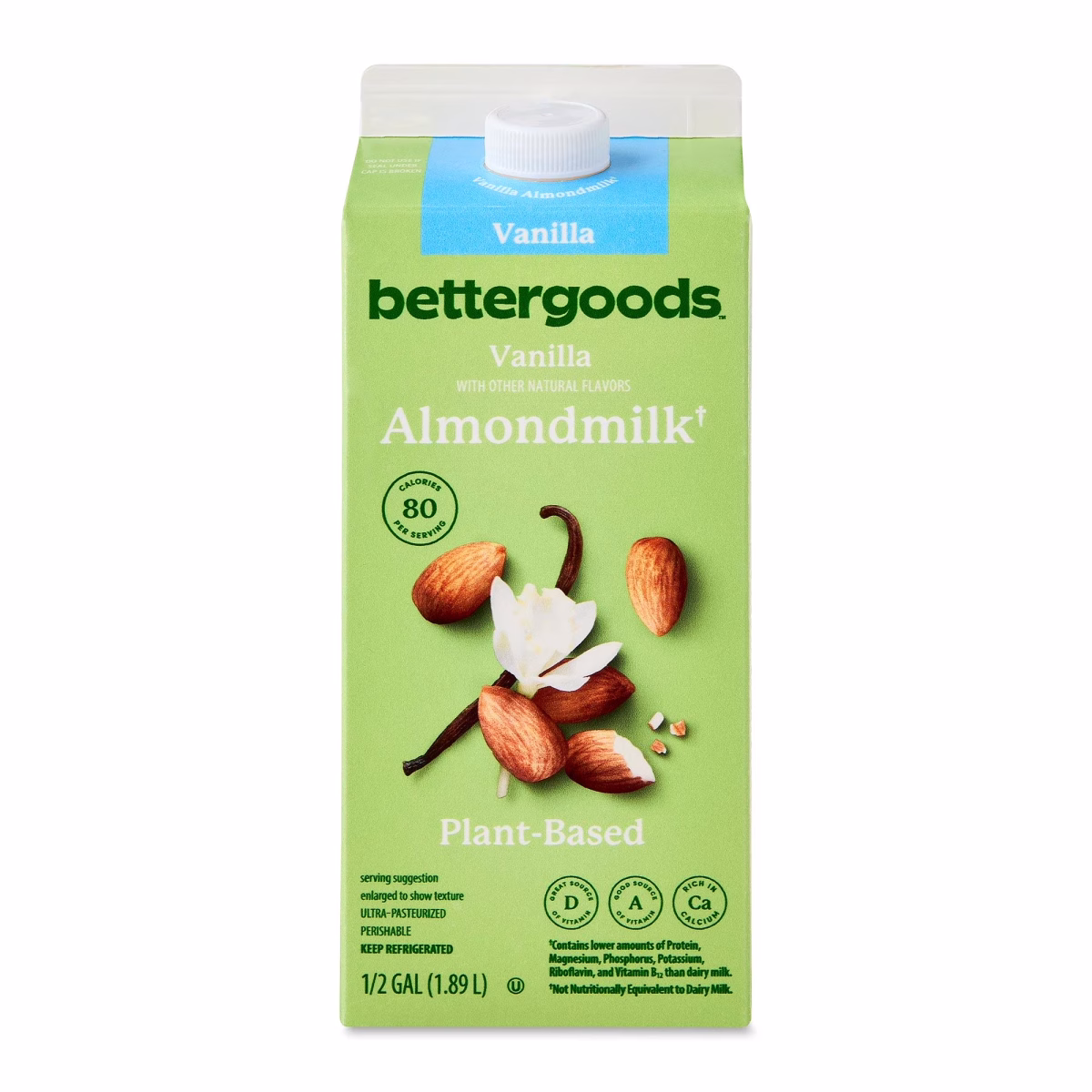 bettergoods Plant-Based Vanilla Almond Milk, Half Gallon