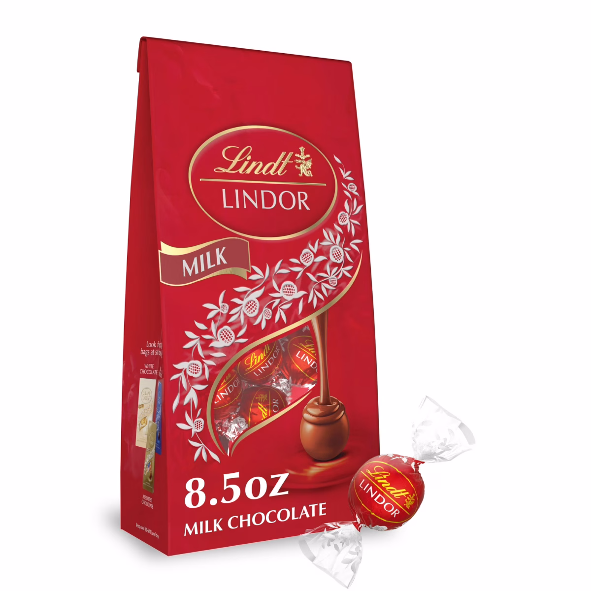 Lindt Lindor Milk Chocolate Candy Bag Truffles, 8.5 oz