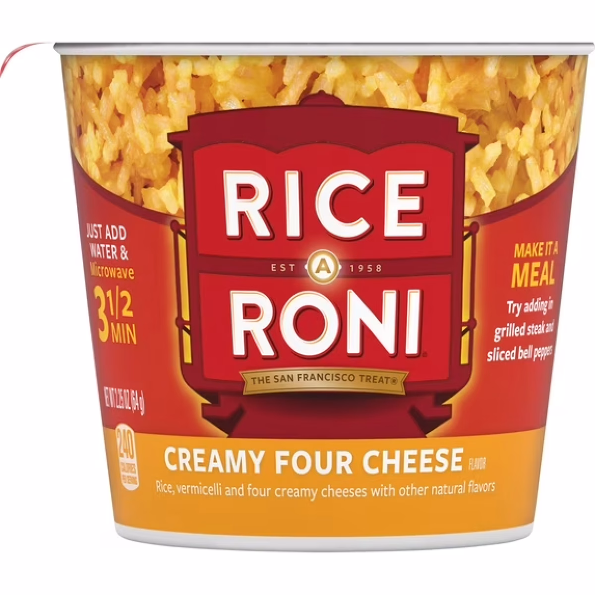 Rice-A-Roni, Creamy Four Cheese Rice and Vermicelli Mix, 2.25 oz Cup
